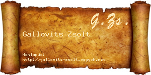 Gallovits Zsolt névjegykártya
